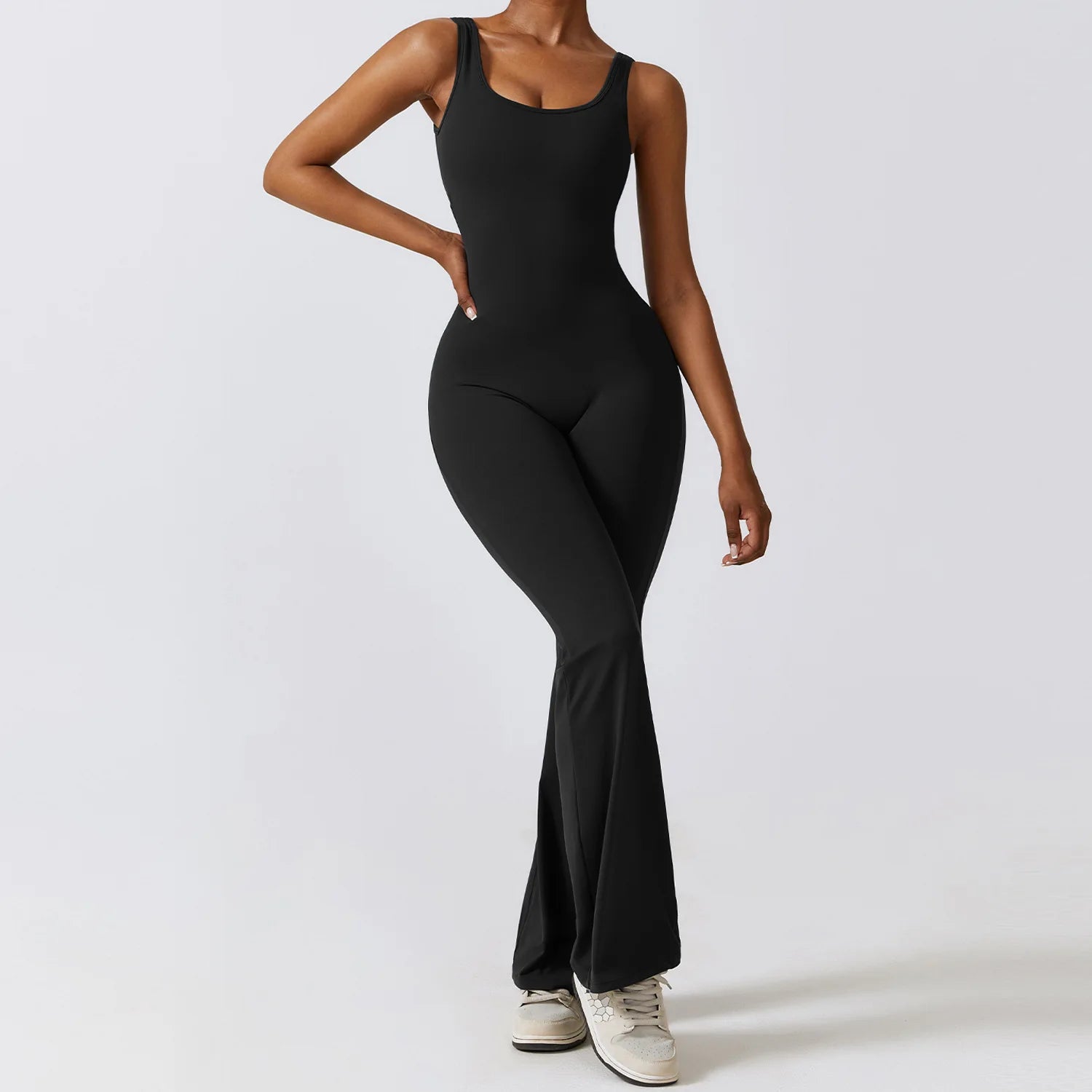 Women Gym Set with Flared Leggings