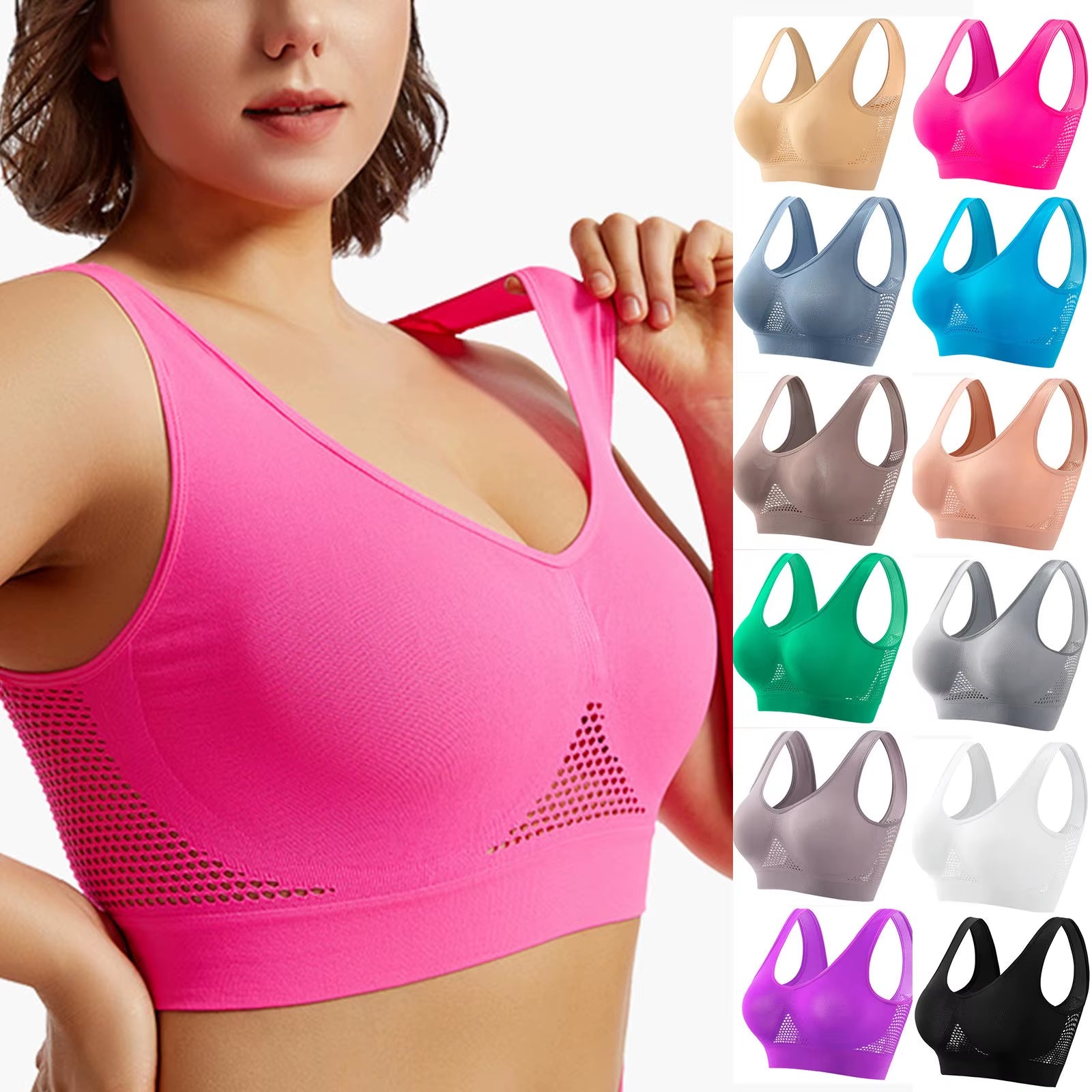 High-Support Sports Bra for Women – Shockproof Yoga & Running Vest