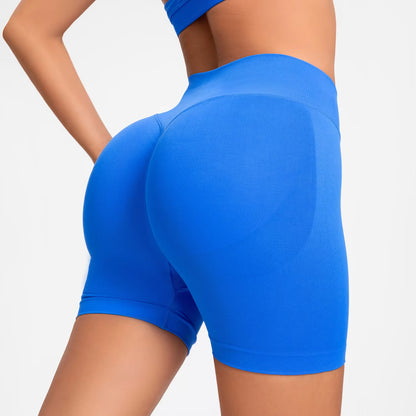 Women’s 4.5" Seamless Biker Shorts – Scrunch Butt, Ribbed Band Workout Leggings