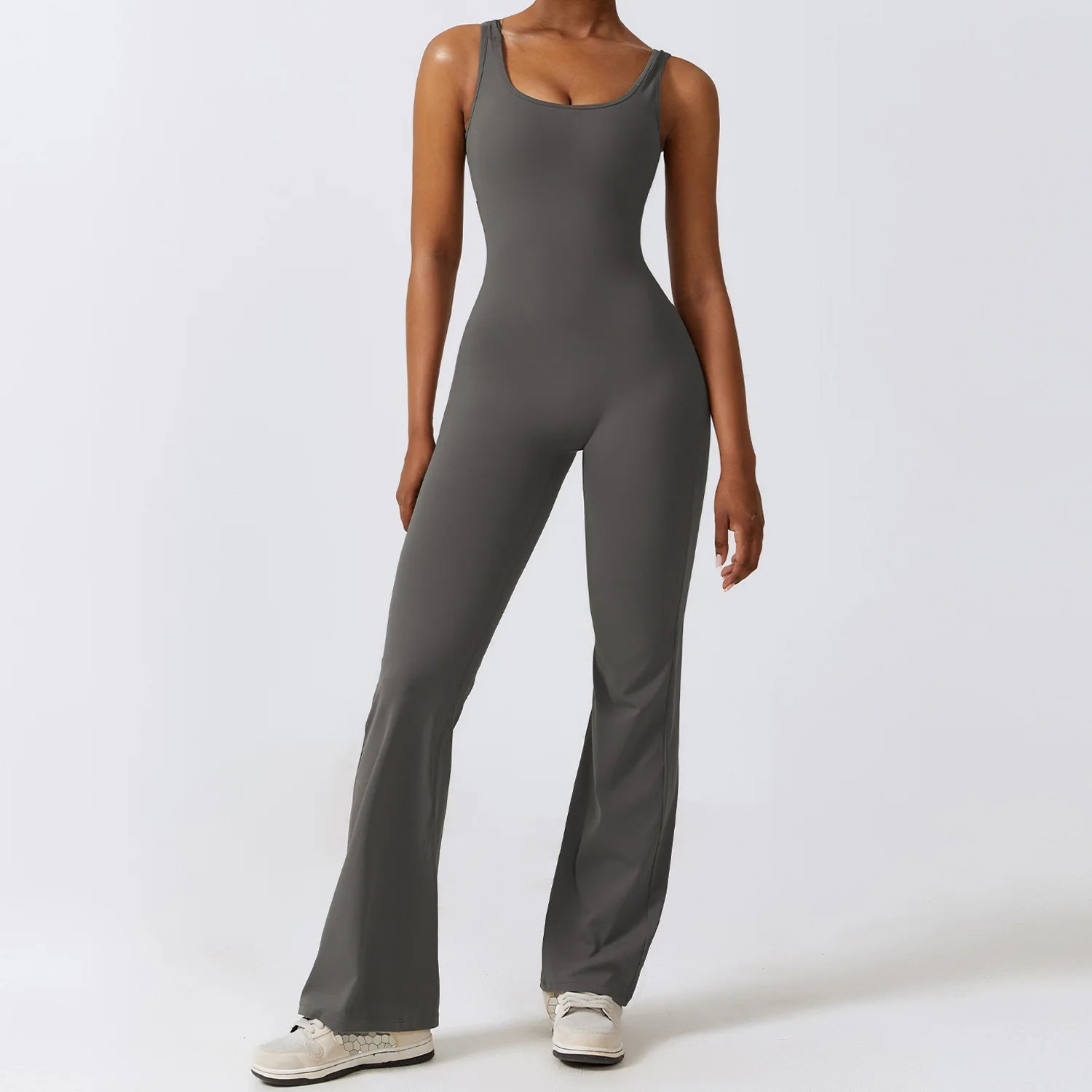 Women Gym Set with Flared Leggings