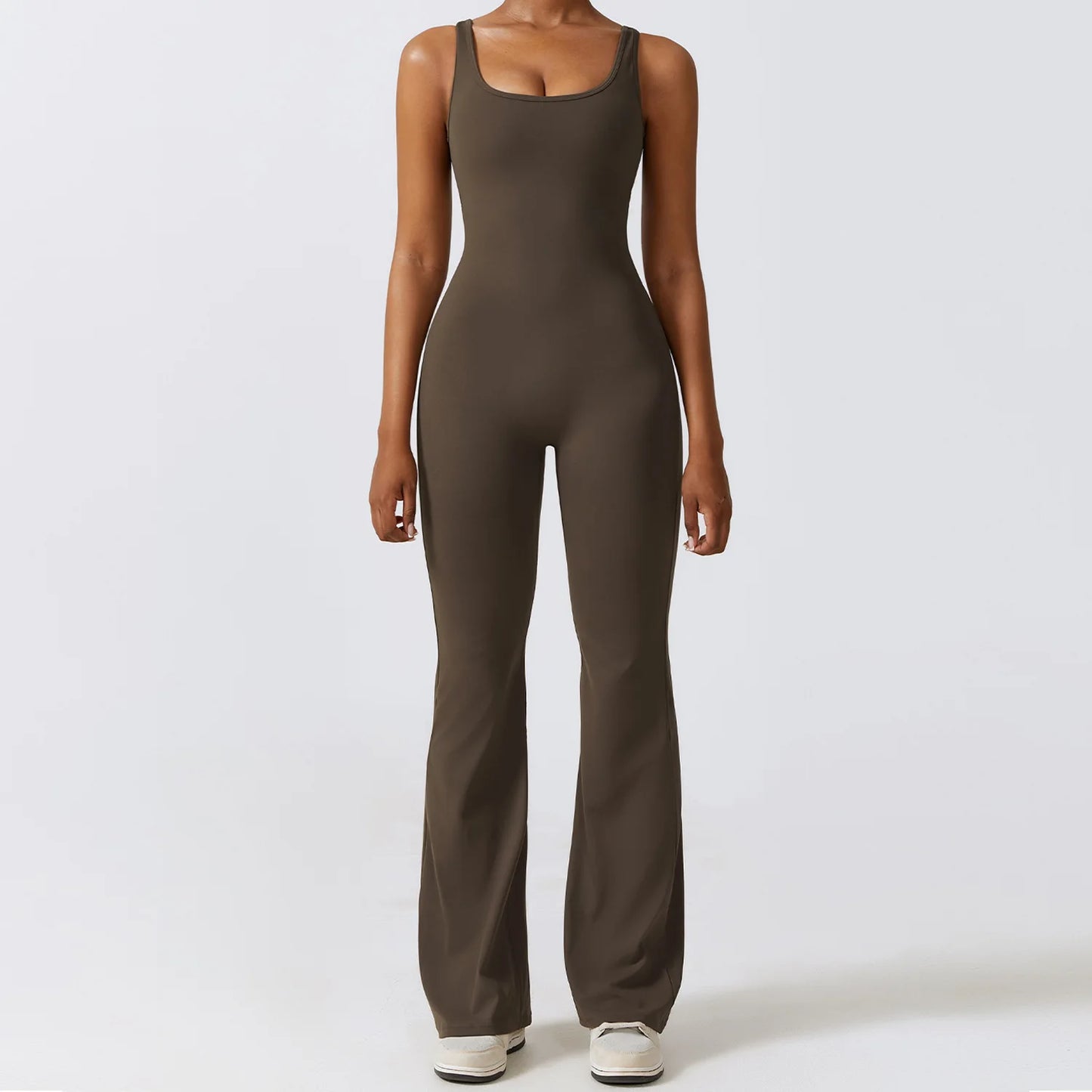 Women Gym Set with Flared Leggings
